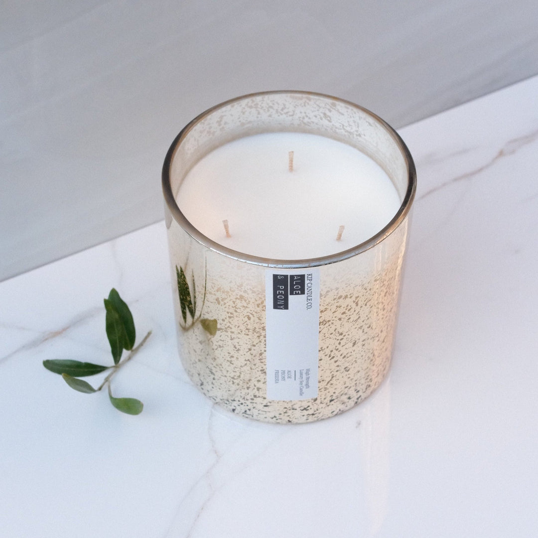 Aloe & Peony Coffee Table Candle / 120 hour - Kip Candle Co