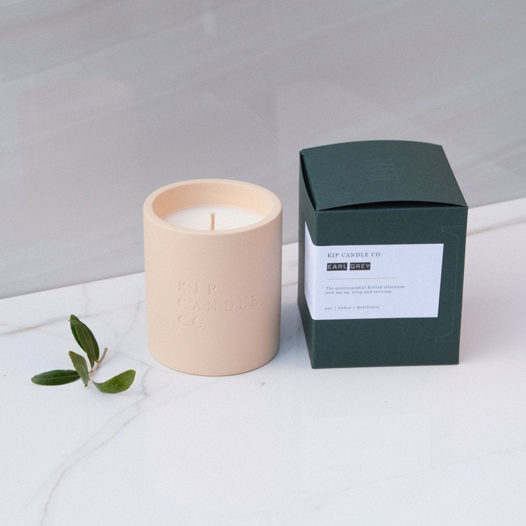 Earl Grey Refillable Stone Collection Candle - Kip Candle Co