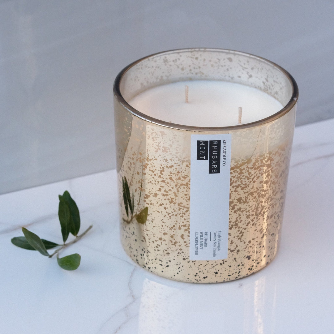 Rhubarb & Wild Mint Coffee Table Candle / 120 hour - Kip Candle Co