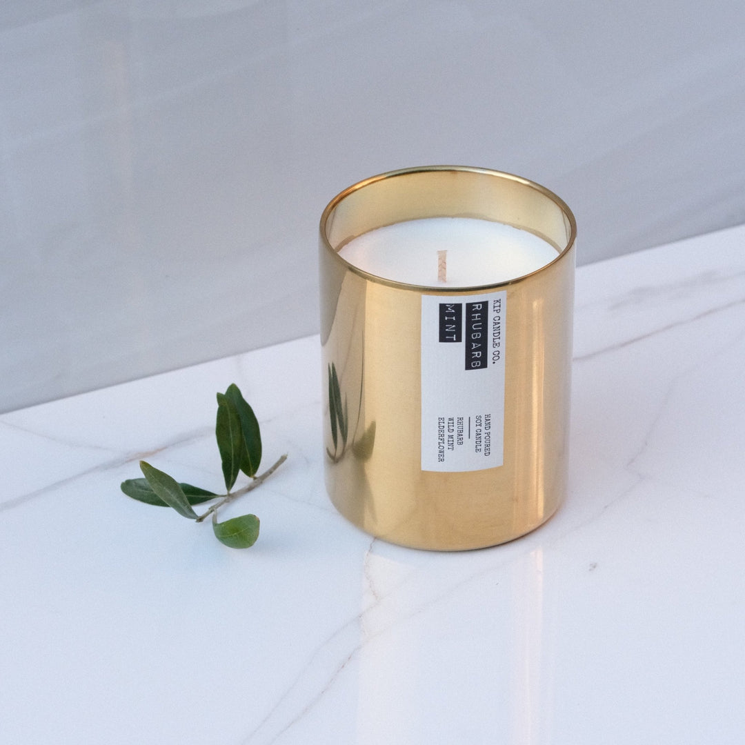 Rhubarb & Wild Mint Original Candle / 70hr - Kip Candle Co